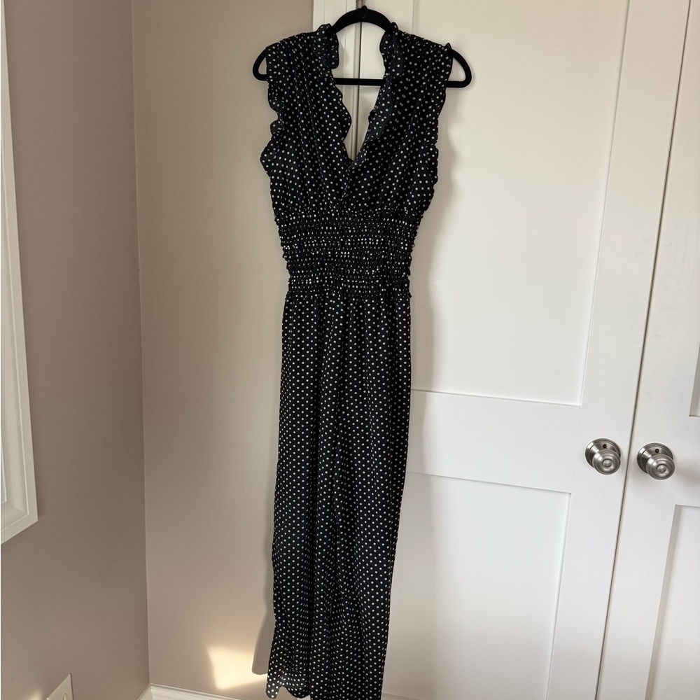 Elegant Black and White Polka Dot jumpsuit